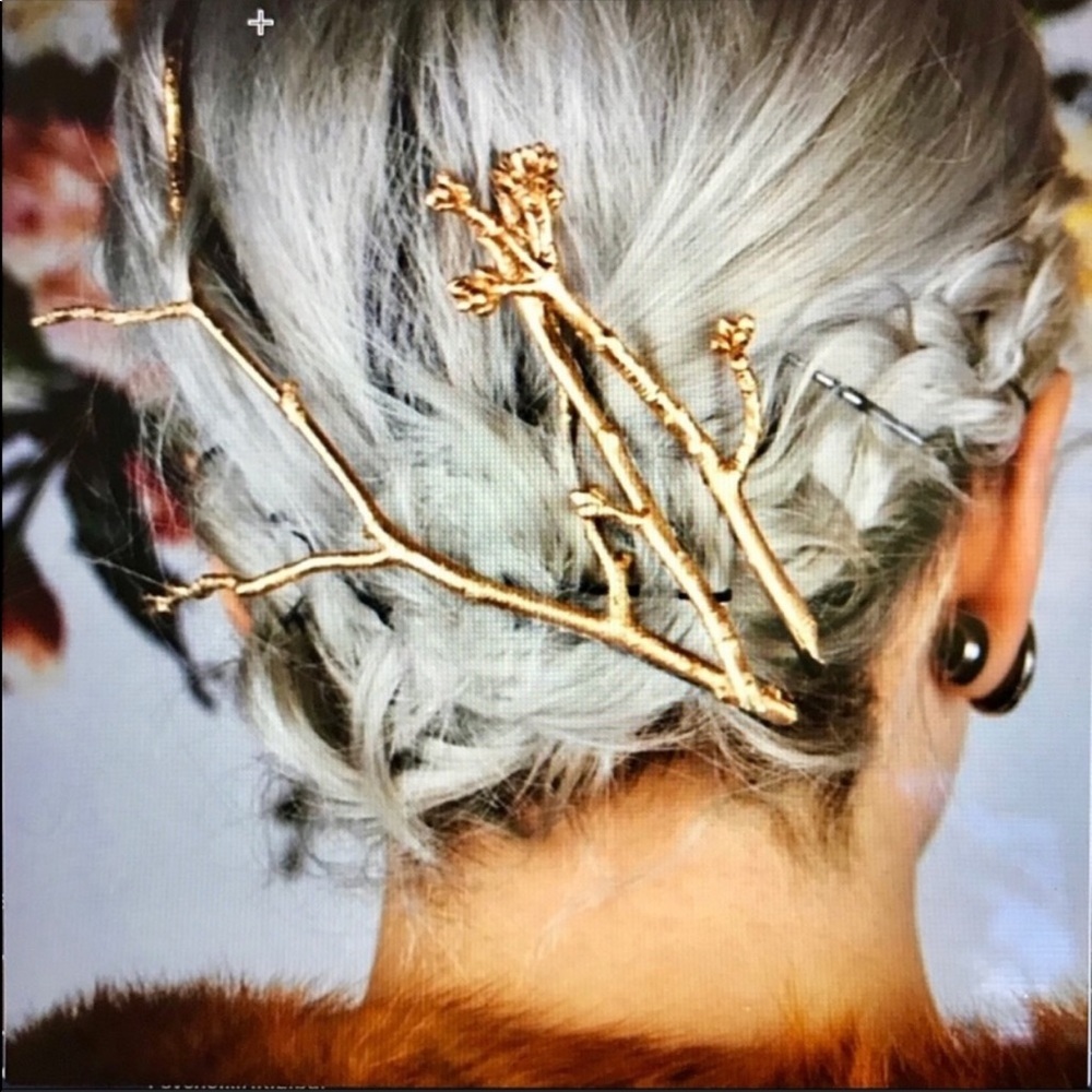 Lil’ Twig Anthro Hair Pins in Silver